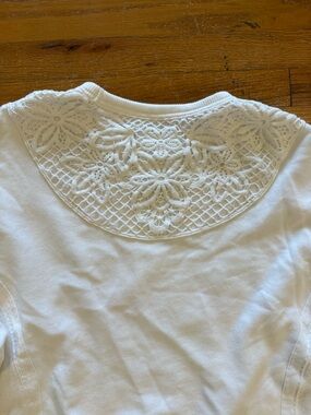 aerie White Knit Crewneck Sweater oversized